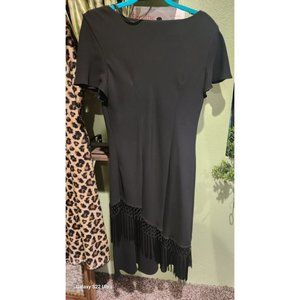 Dressbarn collection size 14 black fringe dress